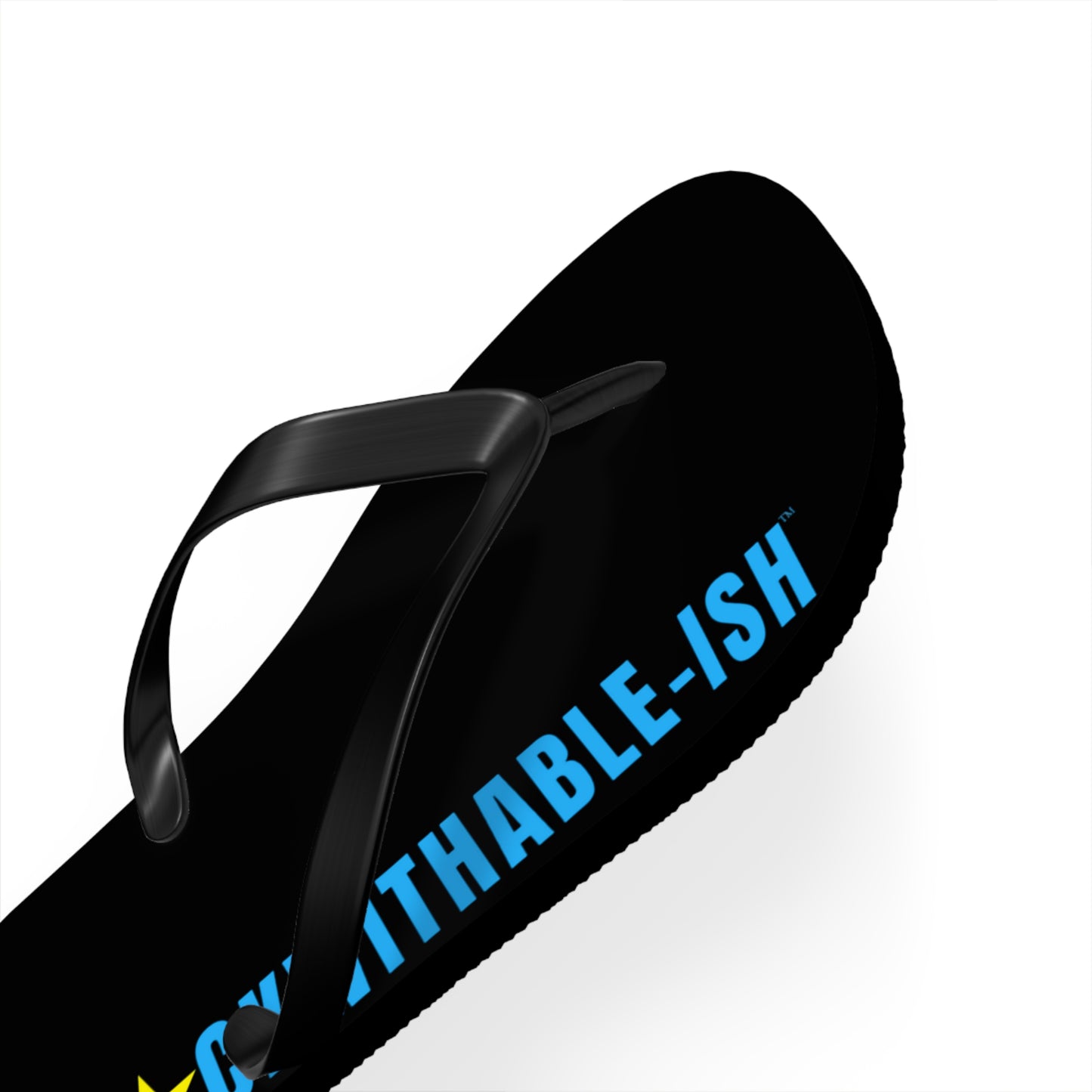 UNF★CKWITHABLE-ISH™ Flip Flops, BlackTeal/Yellow Star
