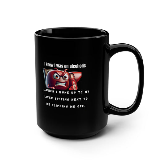 Funny Black Mug, Alcoholic AA