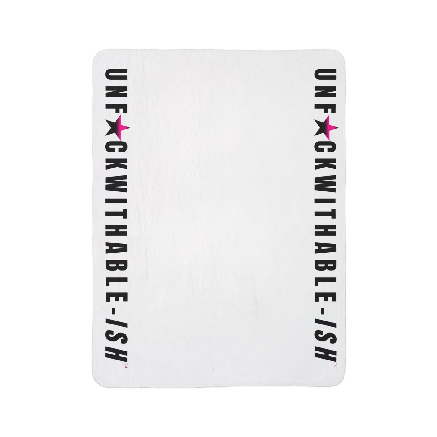 UNF★CKWITHABLE-ISH™ Minky Plush Throw Blanket, All White/Hot Pink Star