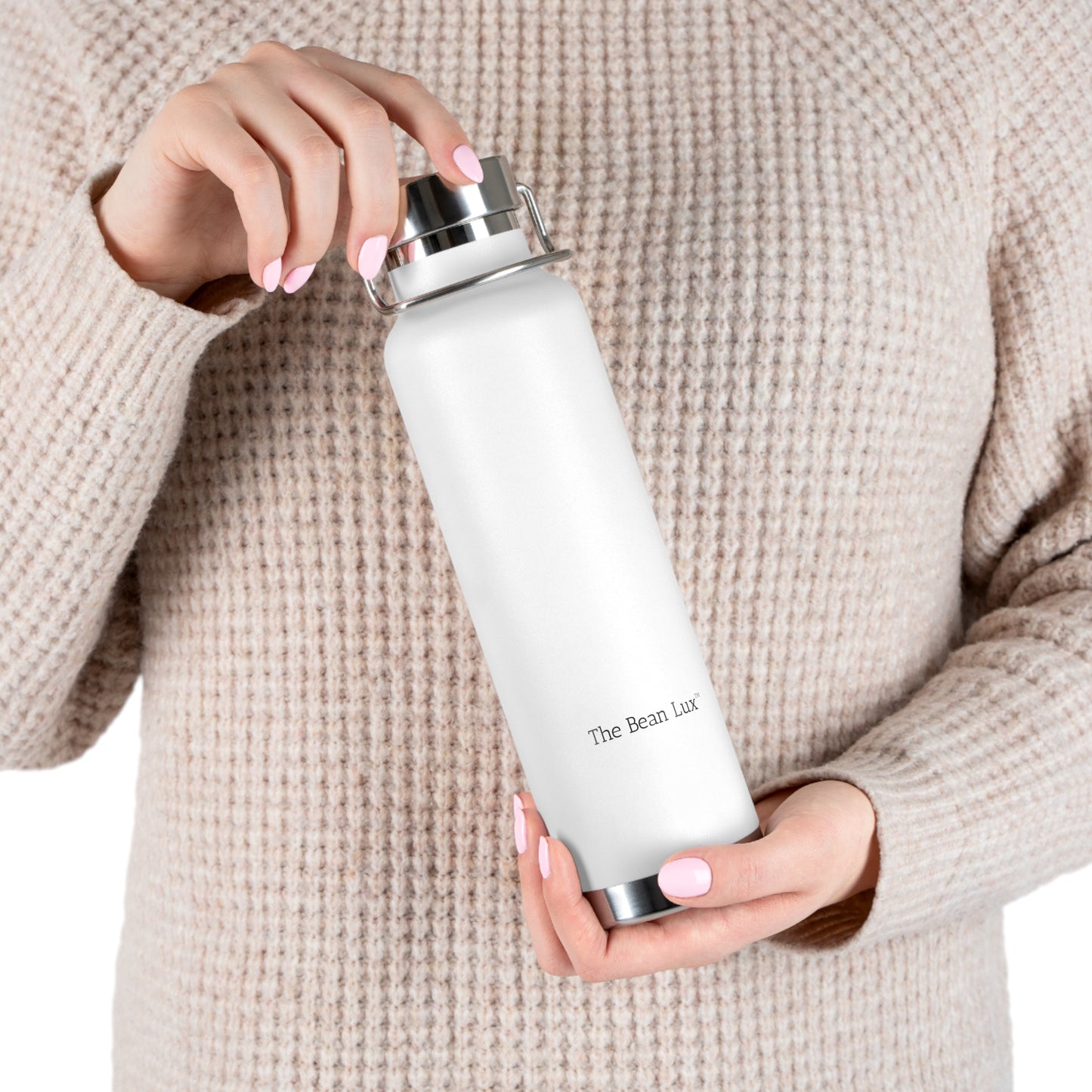 The Bean Lux™ Premium Water Bottle, Copper Vacuum Insulated 22oz - Stylish + Functional, 3 Colors