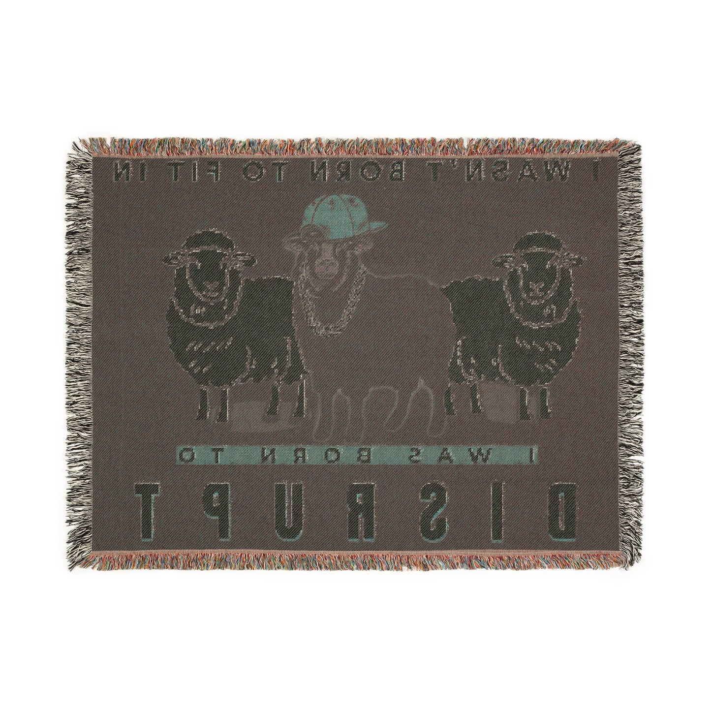 Black Sheep Oversized Woven Blanket 80" x 60" - Born to Disrupt