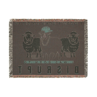 Black Sheep Oversized Woven Blanket 80" x 60" - Born to Disrupt