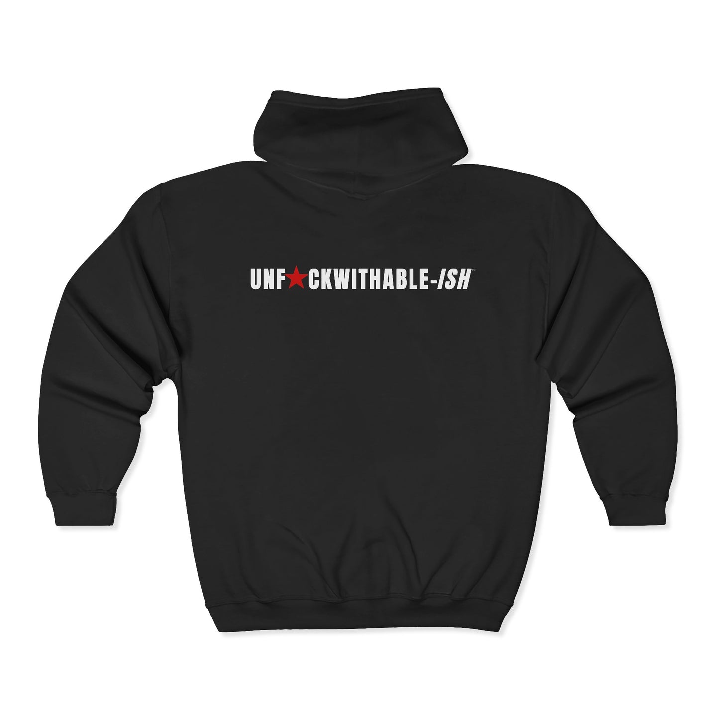 UNF★CKWITHABLE-ISH Men’s Premium Zip-Up Hoodie, Red-Star