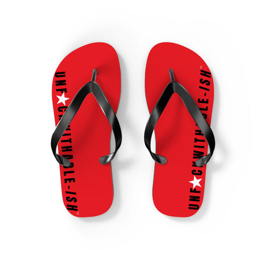 UNF★CKWITHABLE-ISH™ Flip Flops Black, Red/White