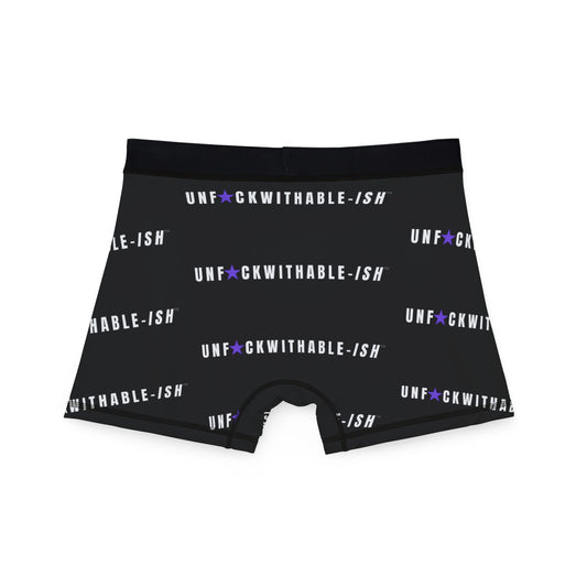 UNF★CKWITHABLE-ISH™ Boxer Briefs – Black + White + Purple Star With More Personality Than Your Ex