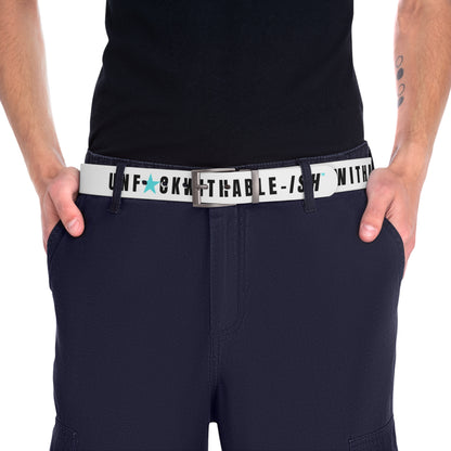 UNF★CKWITHABLE-ISH™  Belt White, Black/Teal Star