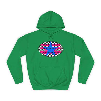 Unisex Hoodie, Retro Rebel Streetwear - Invincible Unstoppable Unbreakable 7 Colors