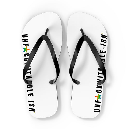 UNF★CKWITHABLE-ISH™ Flip Flops Black/Green Gradient Star