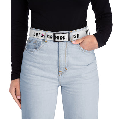 UNF★CKWITHABLE-ISH™ Belt White/Hot Pink Star