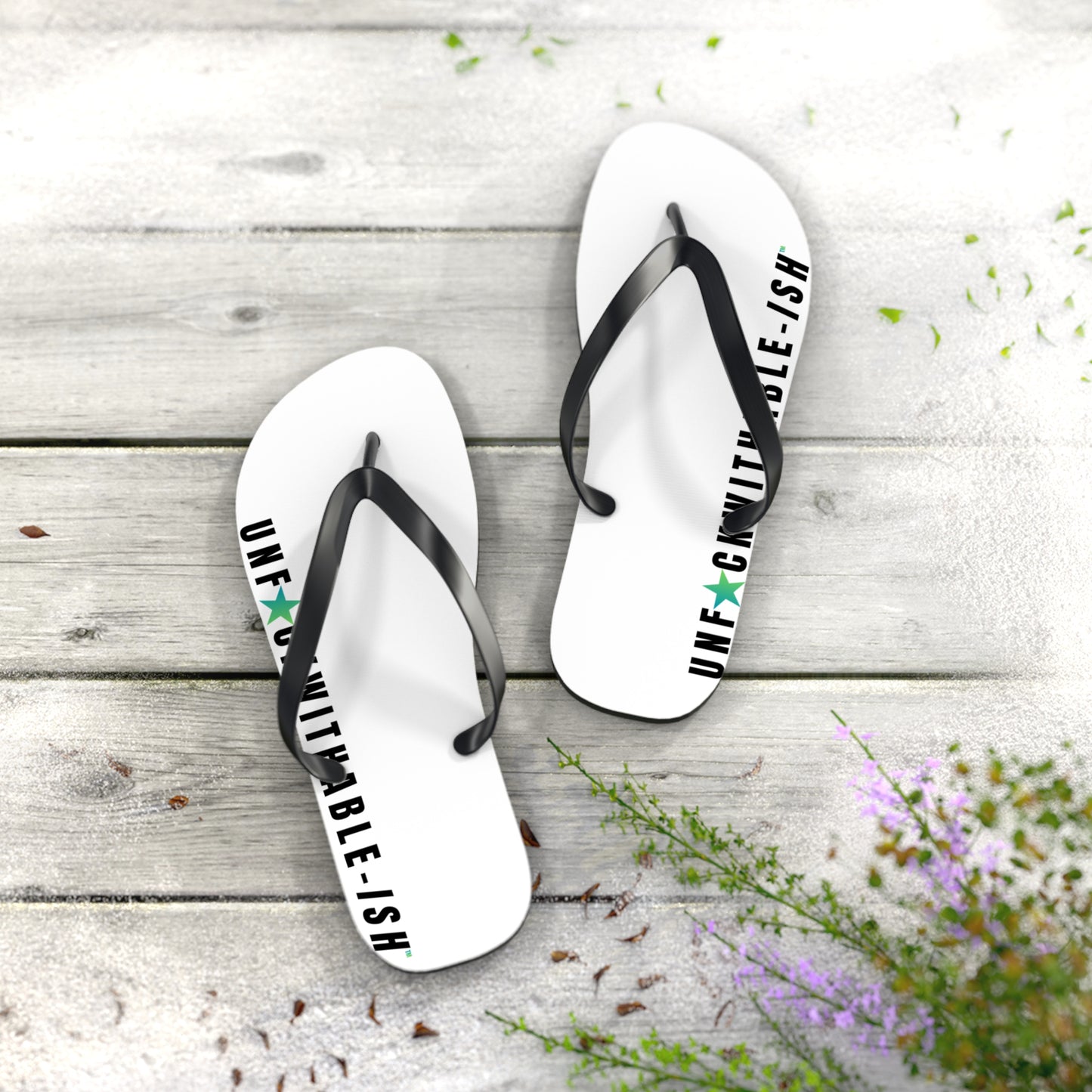 UNF★CKWITHABLE-ISH™ Flip Flops Star Black/Teal Star