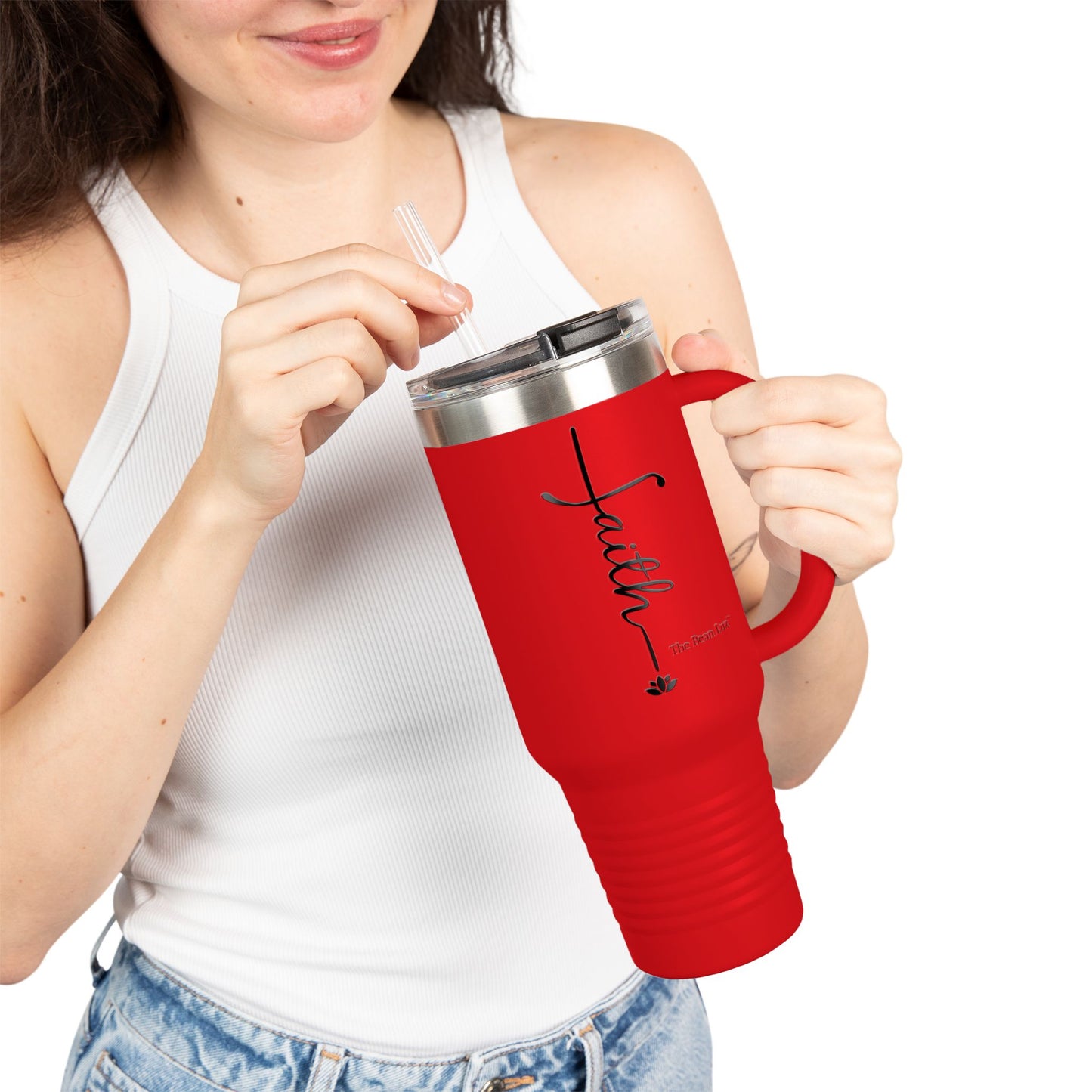 The Bean Lux™ Premium Insulated Travel Mug 40oz, "Faith"- 5 Colors