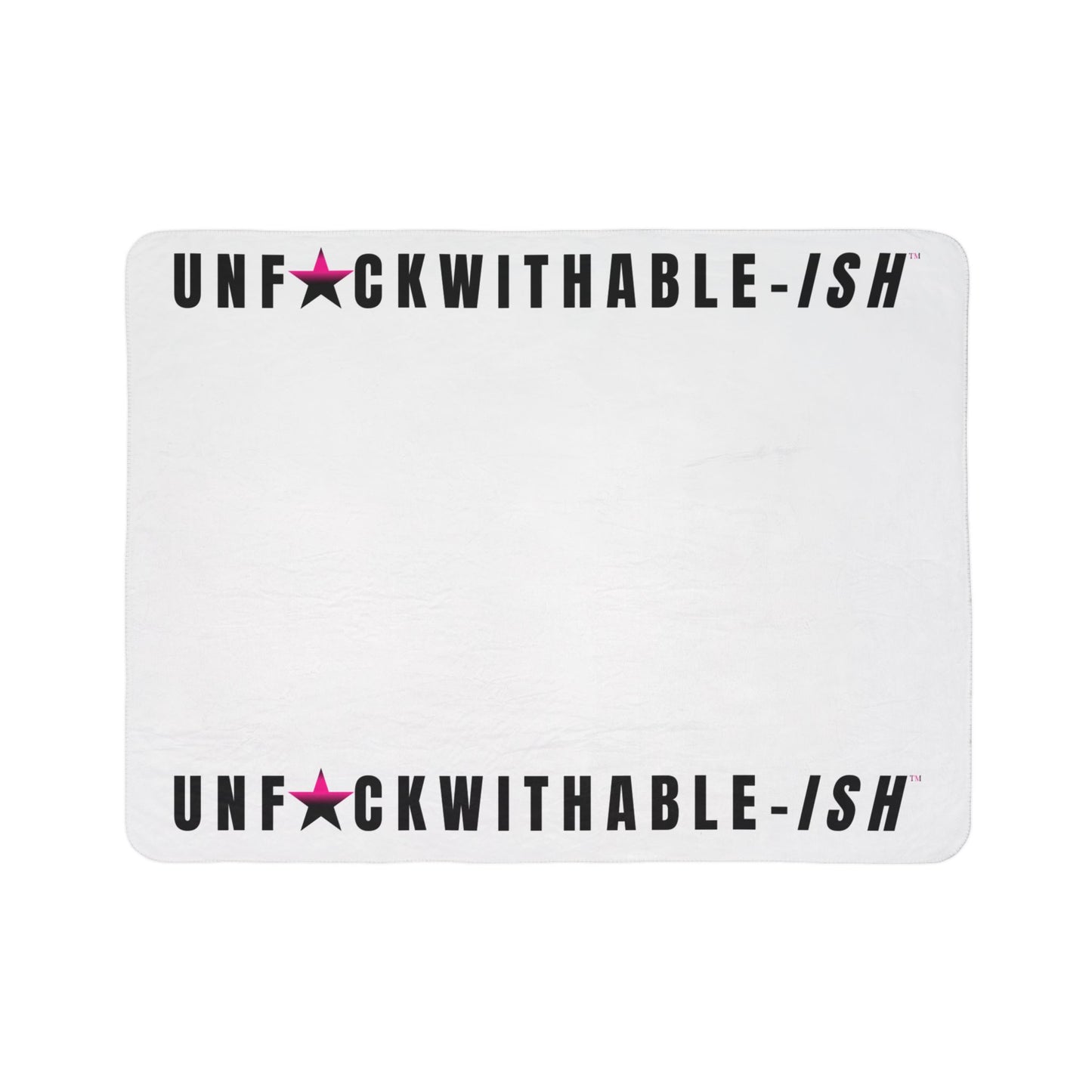 UNF★CKWITHABLE-ISH™ Minky Plush Throw Blanket, All White/Hot Pink Star