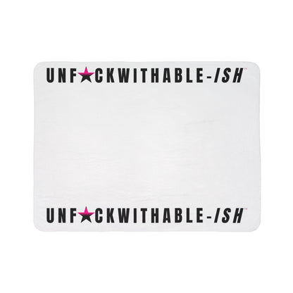 UNF★CKWITHABLE-ISH™ Minky Plush Throw Blanket, All White/Hot Pink Star