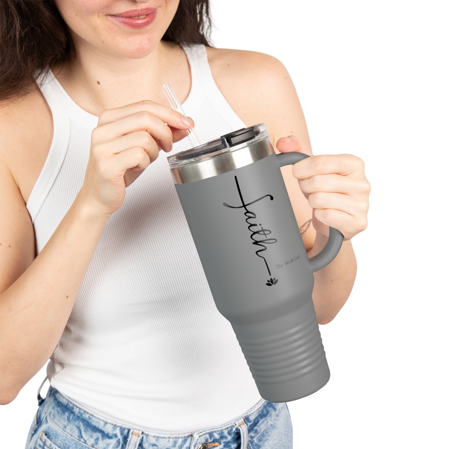The Bean Lux™ Premium Insulated Travel Mug 40oz, "Faith"- 5 Colors