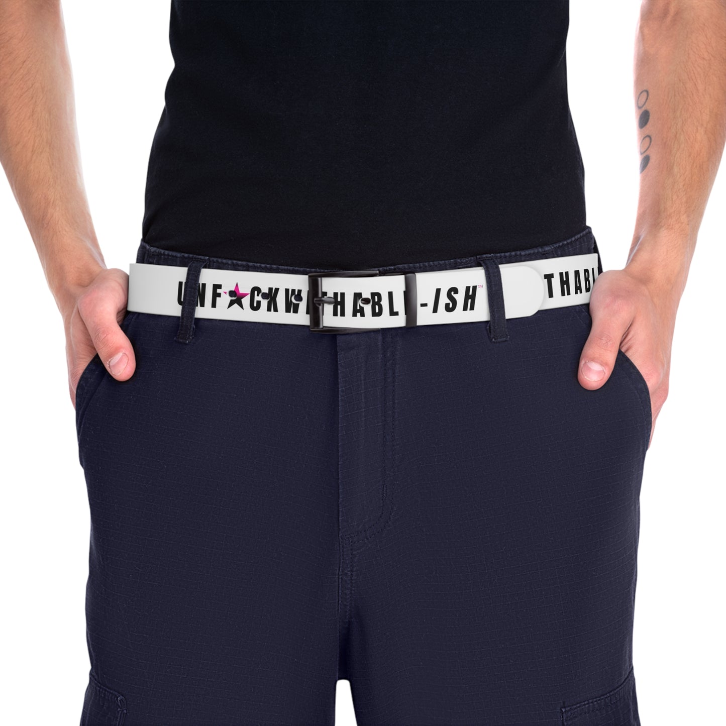 UNF★CKWITHABLE-ISH™ Belt White/Hot Pink Star
