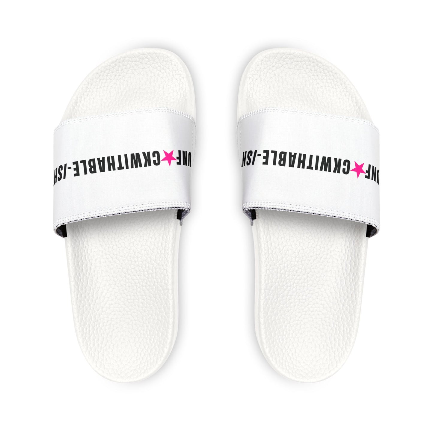 UNF★CKWITHABLE-ISH Women’s Slides — Hot-Pink Star Edition