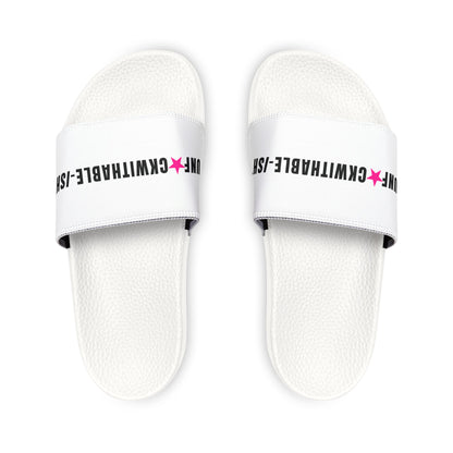 UNF★CKWITHABLE-ISH Women’s Slides — Hot-Pink Star Edition