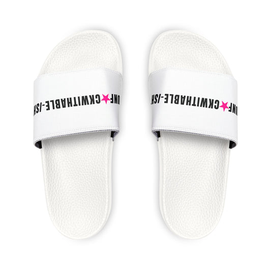 UNF★CKWITHABLE-ISH Women’s Slides — Hot-Pink Star Edition