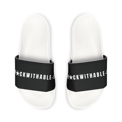 UNF★CKWITHABLE-ISH™ Men's Removable Strap Slide Sandals Black, White/White Star