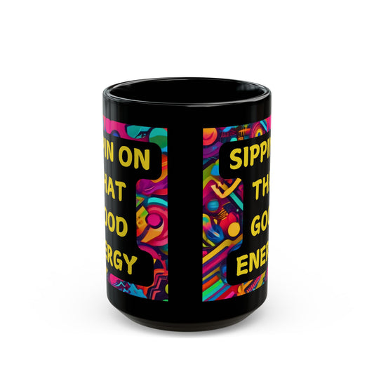 Schwarze Tasse mit TikTok-Motiv