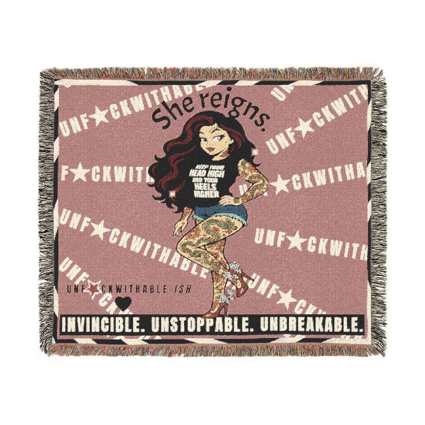 UNF★UCKWITHABLE-ISH™ 
Skarlitt, Woven Blanket/Wall Tapestry