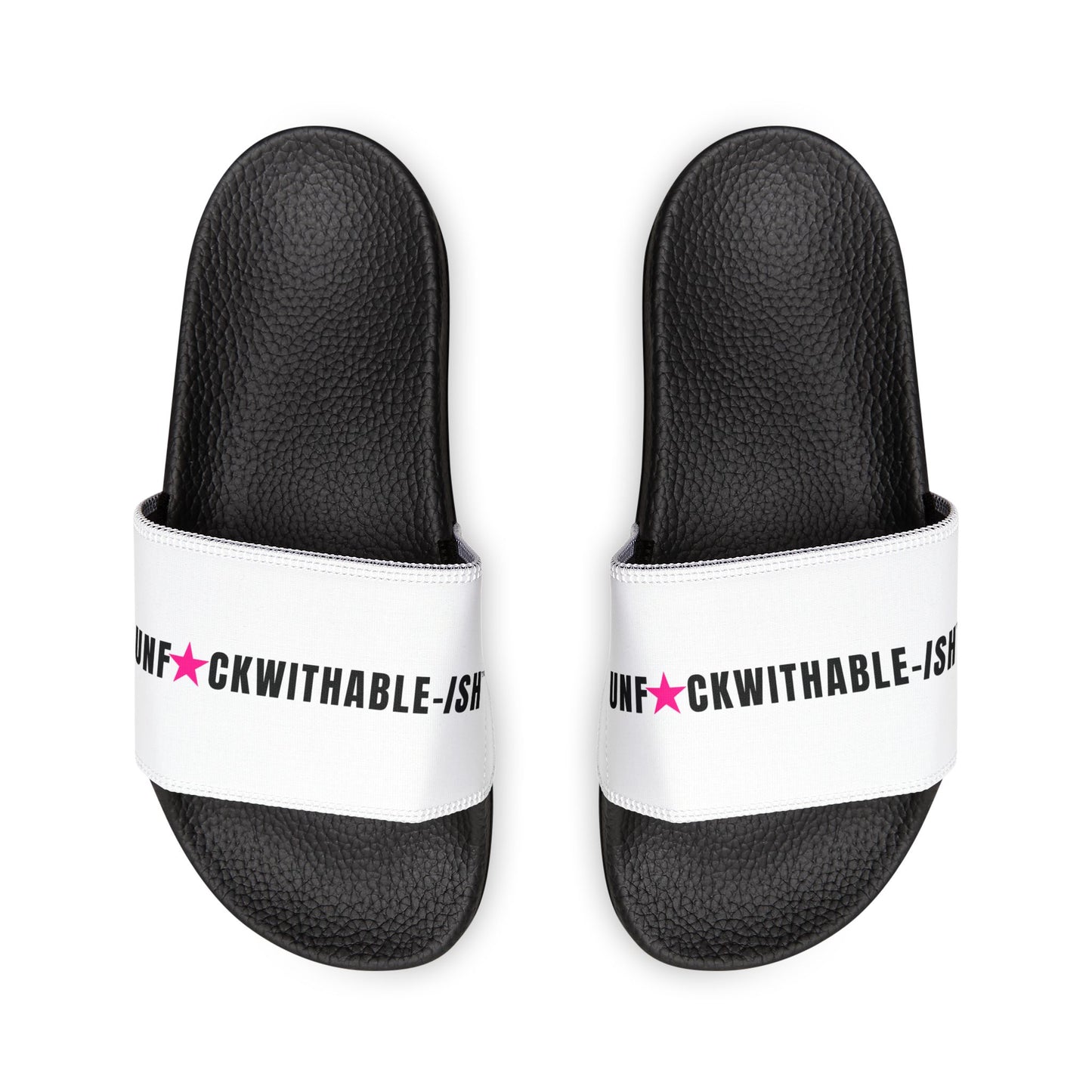 UNF★CKWITHABLE-ISH Women’s Slides — Hot-Pink Star Edition