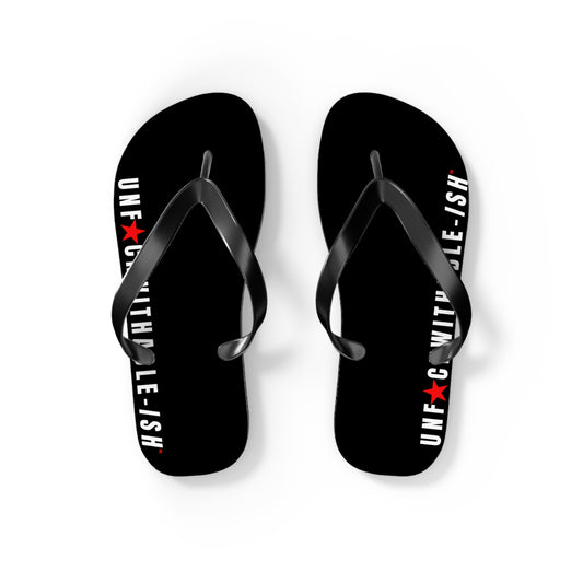 UNF★CKWITHABLE-ISH™ Flip Flops White/Red Star