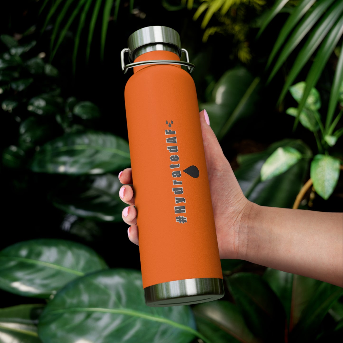 The Bean Lux™ #HydratedAF Custom Copper Vacuum Insulated Water Bottle 22oz, Outdoor Water Bottle, Your Initials