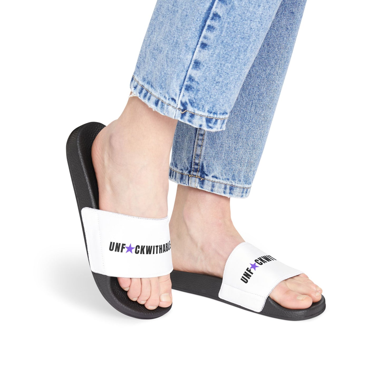 UNF★CKWITHABLE-ISH™ Streetwear Style Women’s Slides, Purple-Star Edition