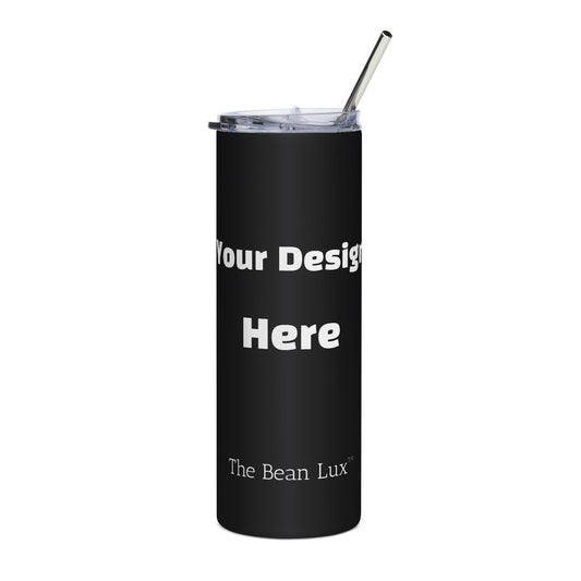 The Bean Lux™ Branded w/Personalized Option, Stainless Steel Tumbler - 20oz Insulated Cup for Coffee Lovers, Colors Black or White