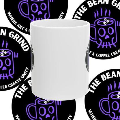 The Bean Grind™ Ceramic Mug, Branded Lil' Bean Dude
