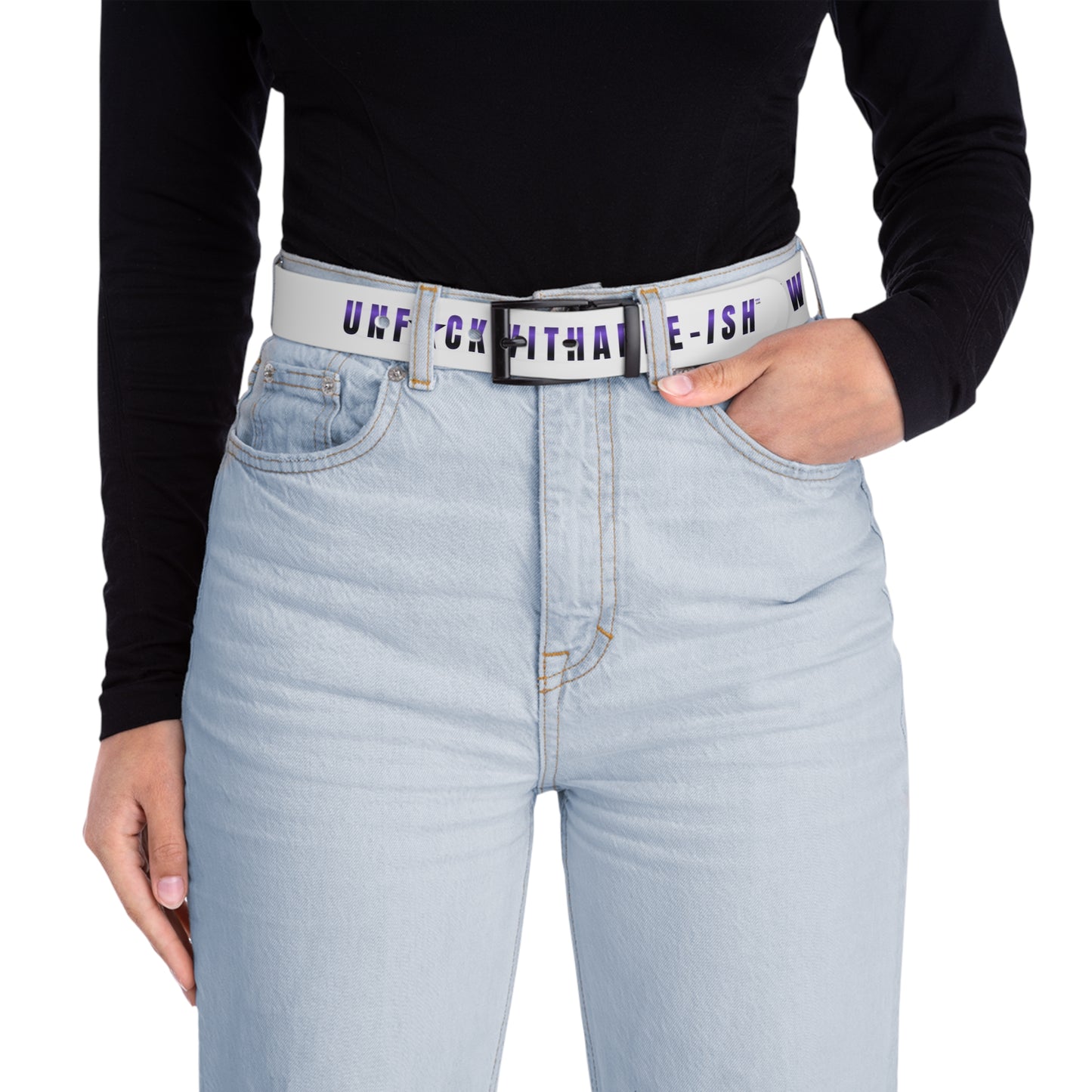 UNF★CKWITHABLE-ISH™ Belt White, Purple/Purple Star