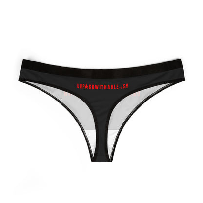 UNF★CKWITHABLE-ISH™ Low-Rise Thong — Black with Red Text, Valentine Edition
