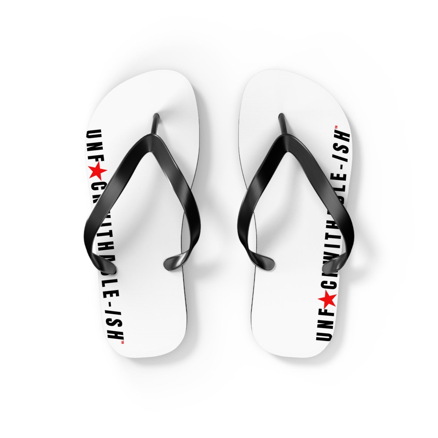 UNF★CKWITHABLE-ISH™ Flip Flops Black/Red Star