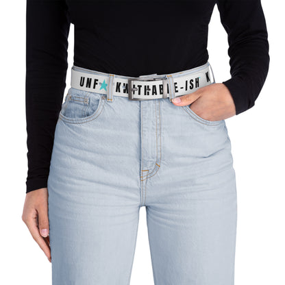 UNF★CKWITHABLE-ISH™  Belt White, Black/Teal Star
