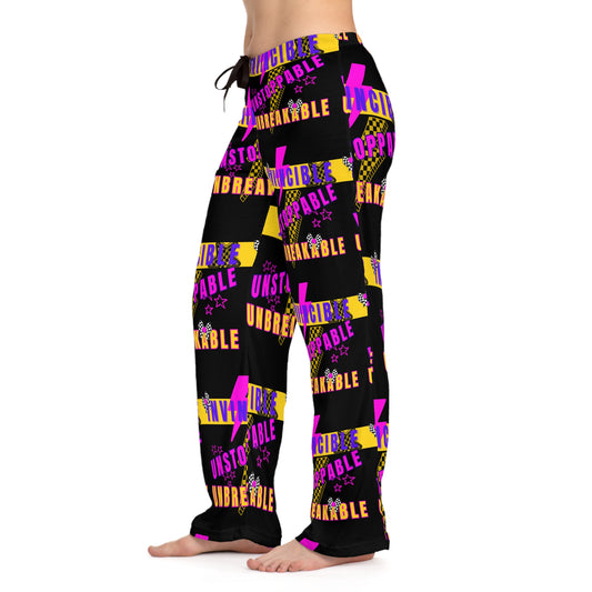Women's Streetwear Retro Vibe Lounge Pants, Invincible, Unstoppable. Unbreakable