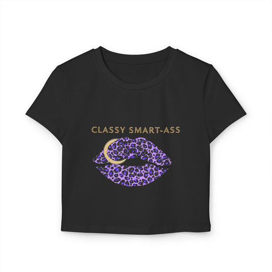 Classy Smart-Ass Women's Cropped Baby Tee Organic Cotton