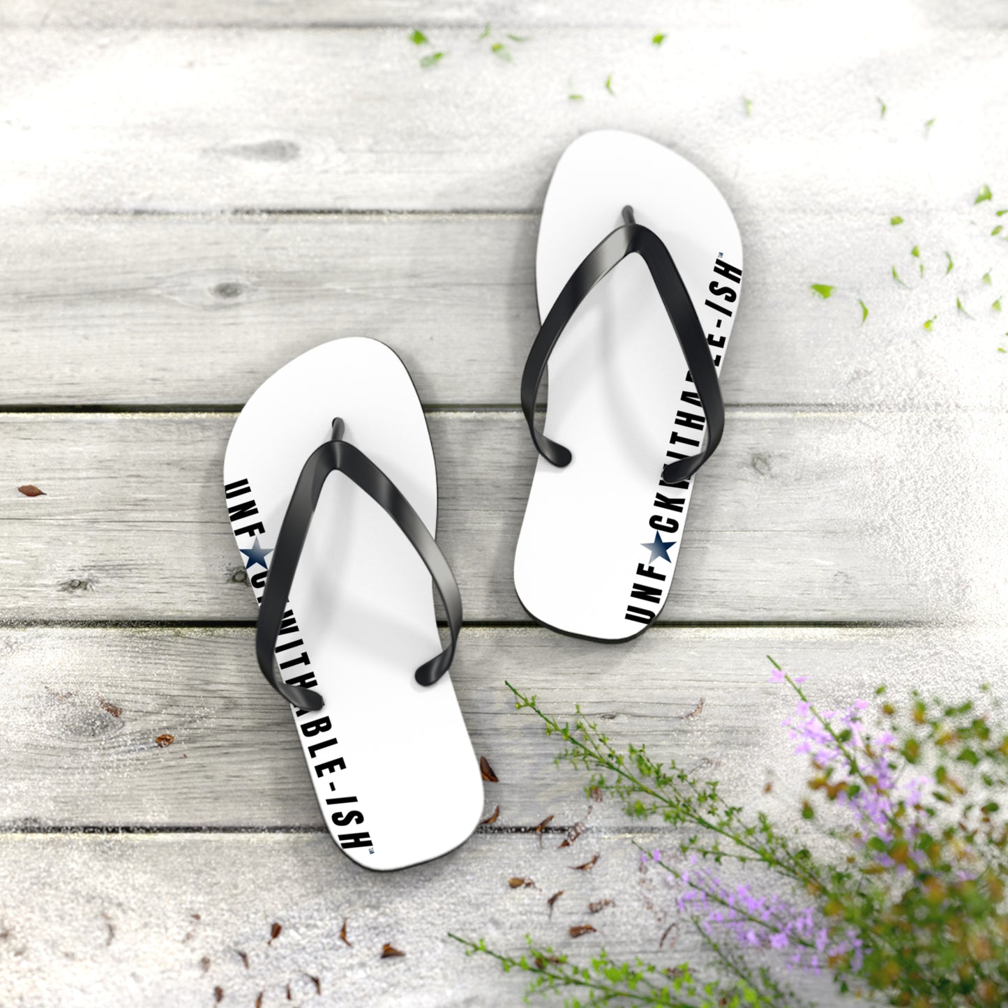 UNF★CKWITHABLE-ISH™ Flip Flops Black/Black Gradient Star