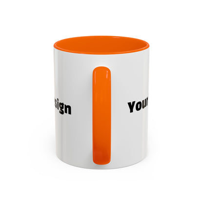 Custom Accent Coffee Mug, Personalized Design, Variety Colors