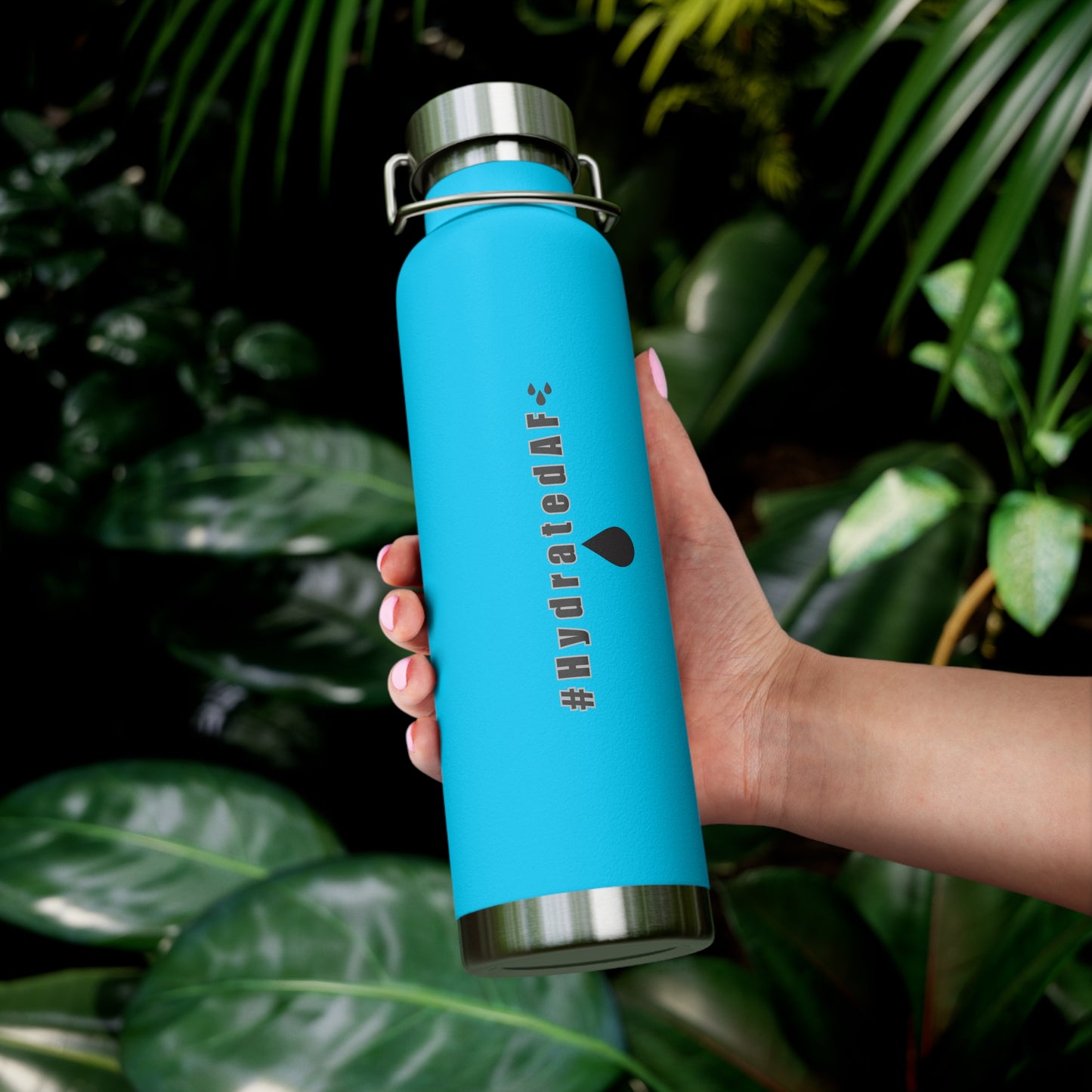 The Bean Lux™ #HydratedAF Custom Copper Vacuum Insulated Water Bottle 22oz, Outdoor Water Bottle, Your Initials