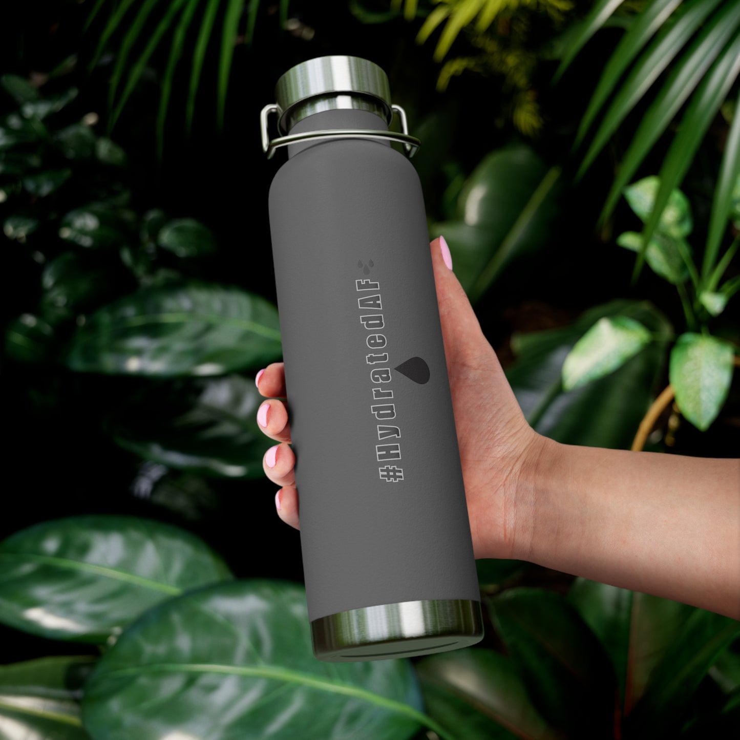 The Bean Lux™ #HydratedAF Custom Copper Vacuum Insulated Water Bottle 22oz, Outdoor Water Bottle, Your Initials