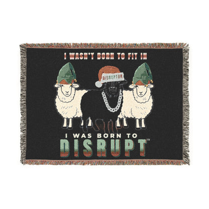 Born To Disrupt Premium Woven Blanket – Holiday Rebel LIMITED Edition