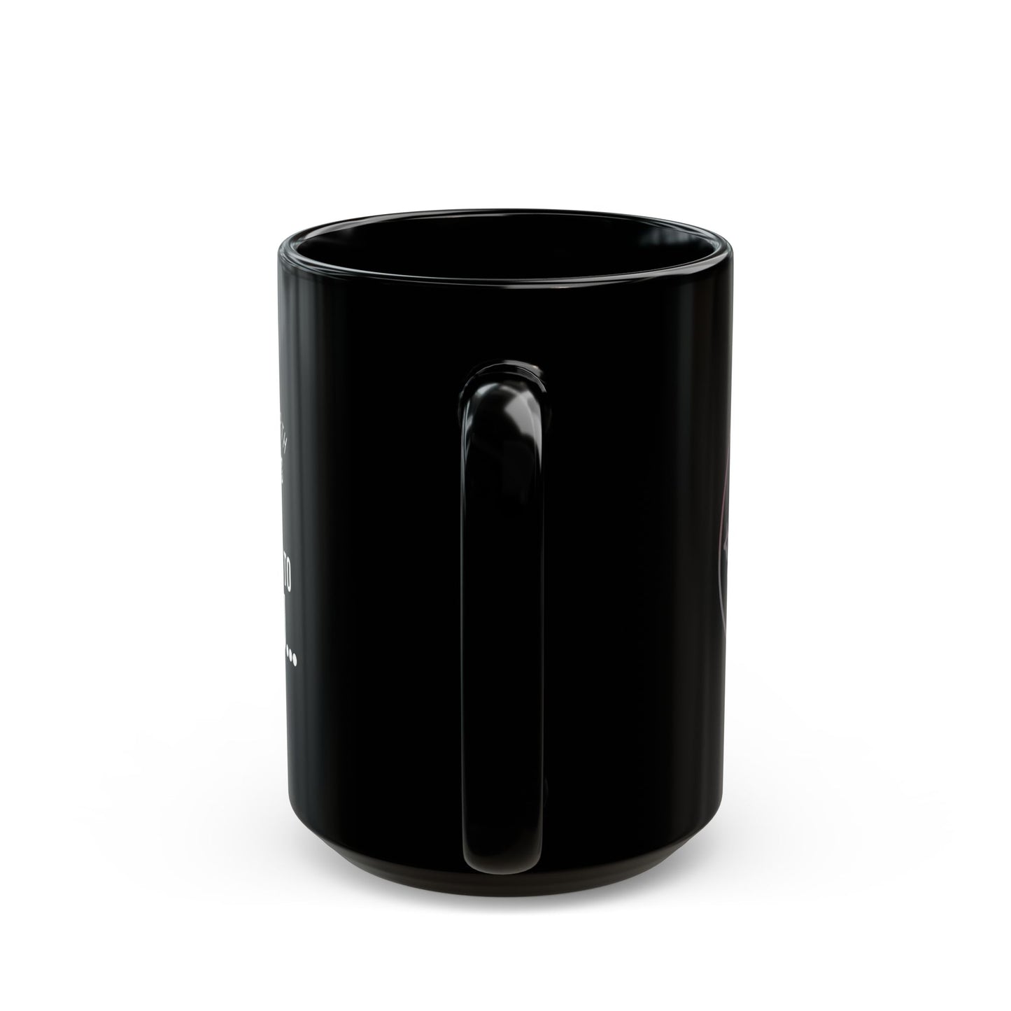 Schwarze Keramiktasse mit Aufschrift „Spiritualität“