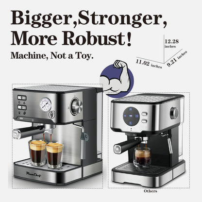 HomeBarista Elite – 20-Bar Stainless Steel Espresso Maker + Frother LOW PRICE