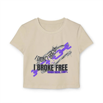 Crop Top for Women - "Chains Break" + Custom Sober Date- Purple Chain Edition Printify