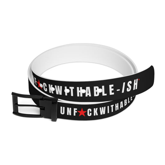 UNF★CKWITHABLE-ISH™ Belt Black, White/Red Star
