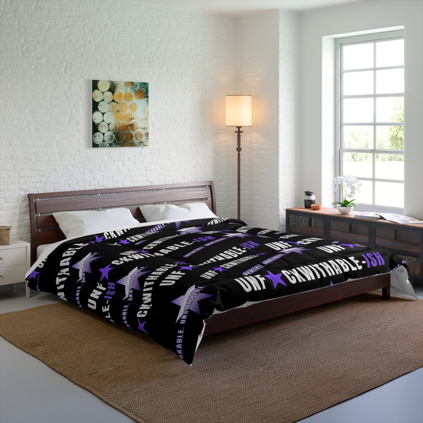 UNF★CKWITHABLE-ISH + Unstoppable Purple Star/ Black Comforter