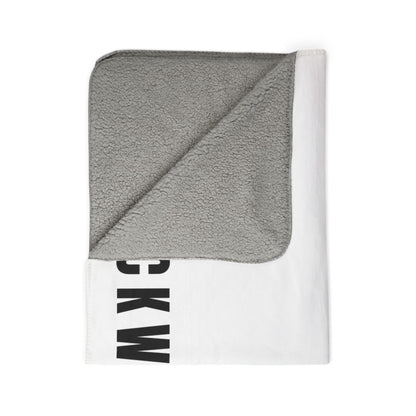 UNF★CKWITHABLE-ISH™ Minky Plush Throw Blanket, All White/Hot Pink Star
