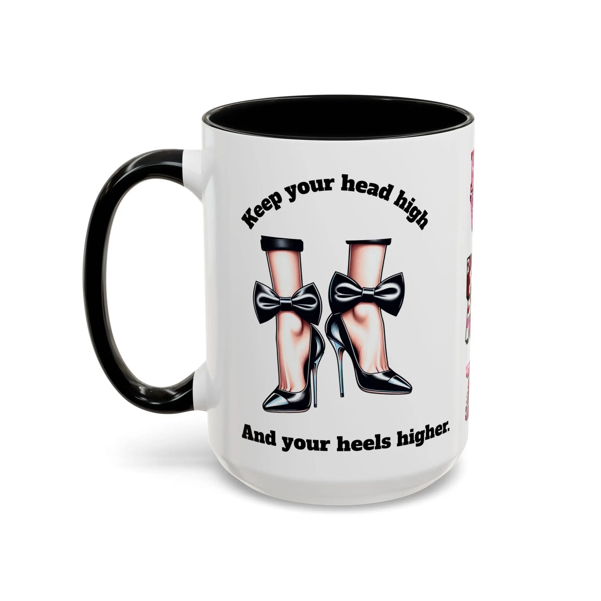 Inspirational Woman Empowerment Accent Mug, Love. Badass. Zen Printify