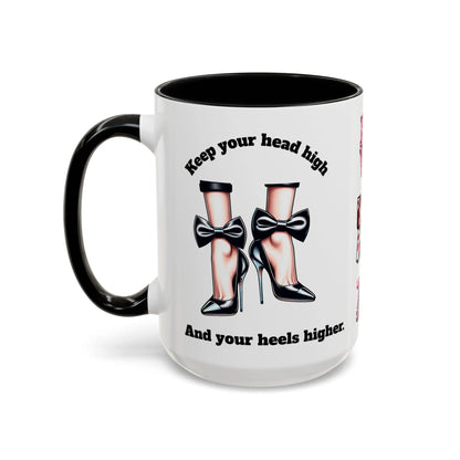 Inspirational Woman Empowerment Accent Mug, Love. Badass. Zen Printify